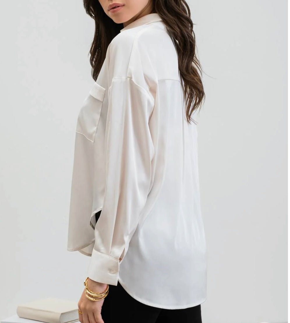 3/4 Sleeve Popover Blouse