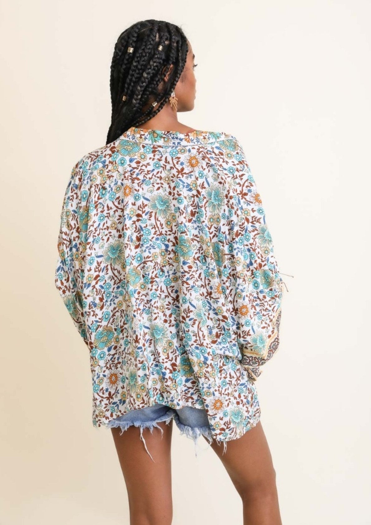 Floral Front Tie Kimono